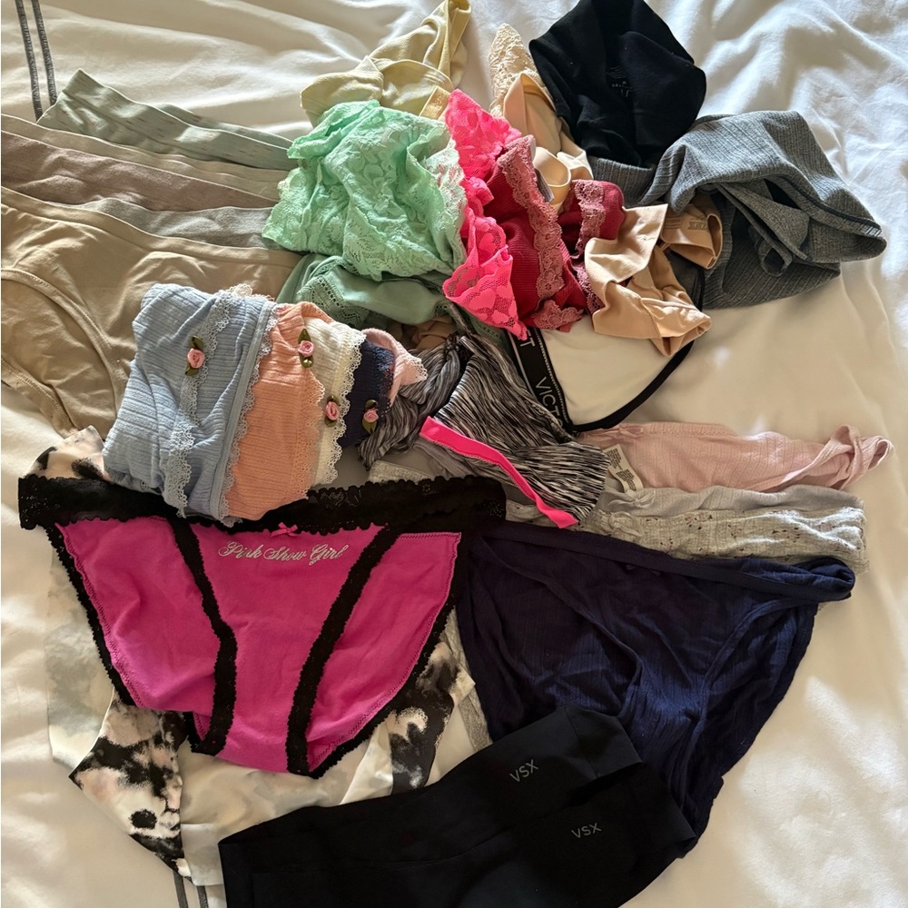 Women's Used Assortment Panties  - Pink, Black, Navy, Lace, Seamless